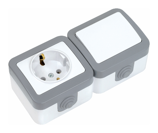 One Way Switch + Socket Outlet Earthed