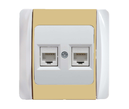 Double Data Socket Outlet       (2 Pcs CAT 5)
