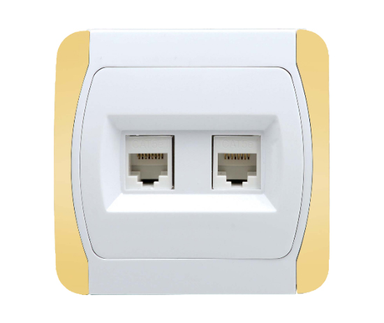 Double Numerical Telephon Socket             (Rj 11 + Rj 11)