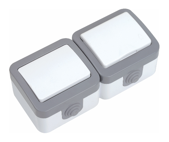 One Way Switch +  Socket Outlet With Protection Cover
