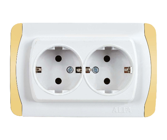 Double Socket Grounded