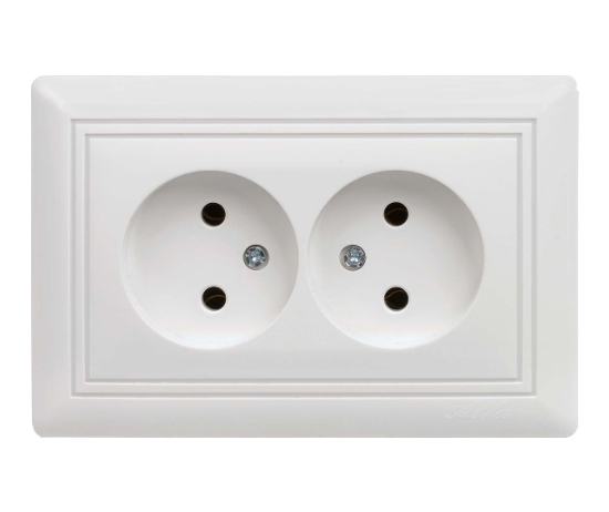 Double Socket Outlet Without Earth  