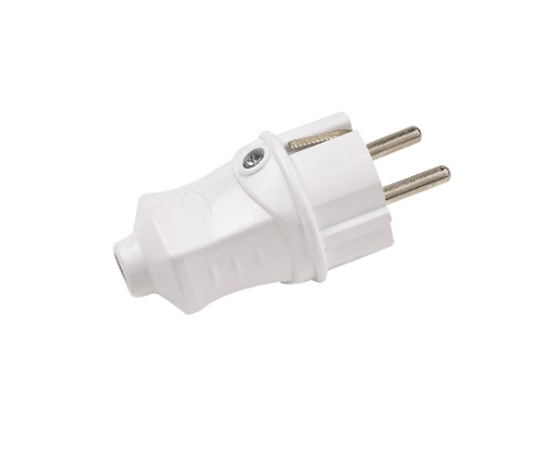Earthed Male Plug (White,Black)