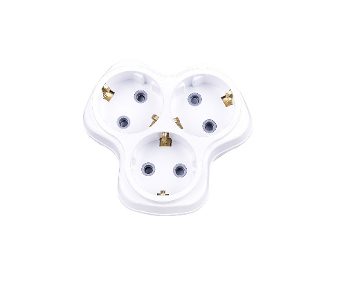 3 Gang Earthed Socket & Plug (White,Black)