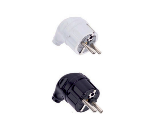 L Type Earthed Male Plug (White,Black)