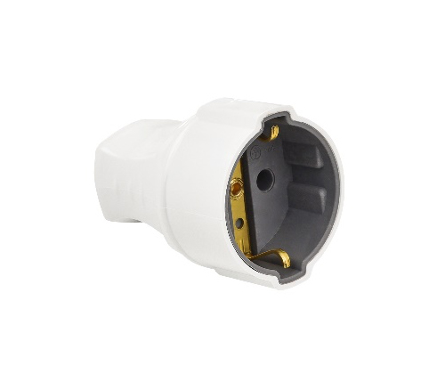 Earthed Female Plug (White,Black)