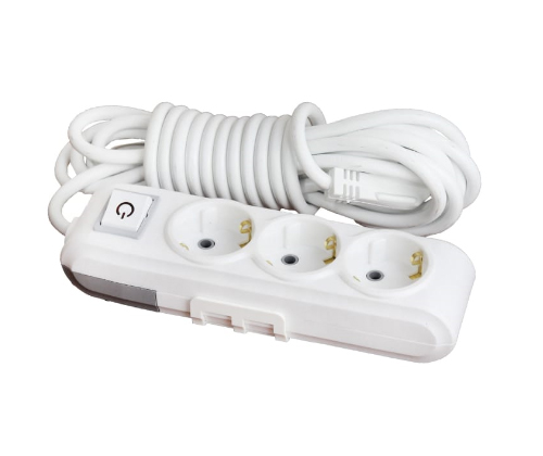 3-Gang Extension  Socket With Switch 2m