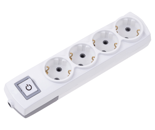 4 Gang Earthed Group Socket + Switch