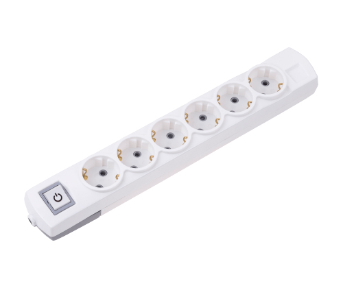 6 Gang Earthed Group Socket + Switch