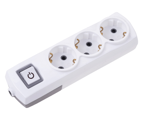3 Gang Earthed Group Socket + Switch