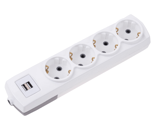 4 Gang Earthed Group Socket + 7m Cable + USB